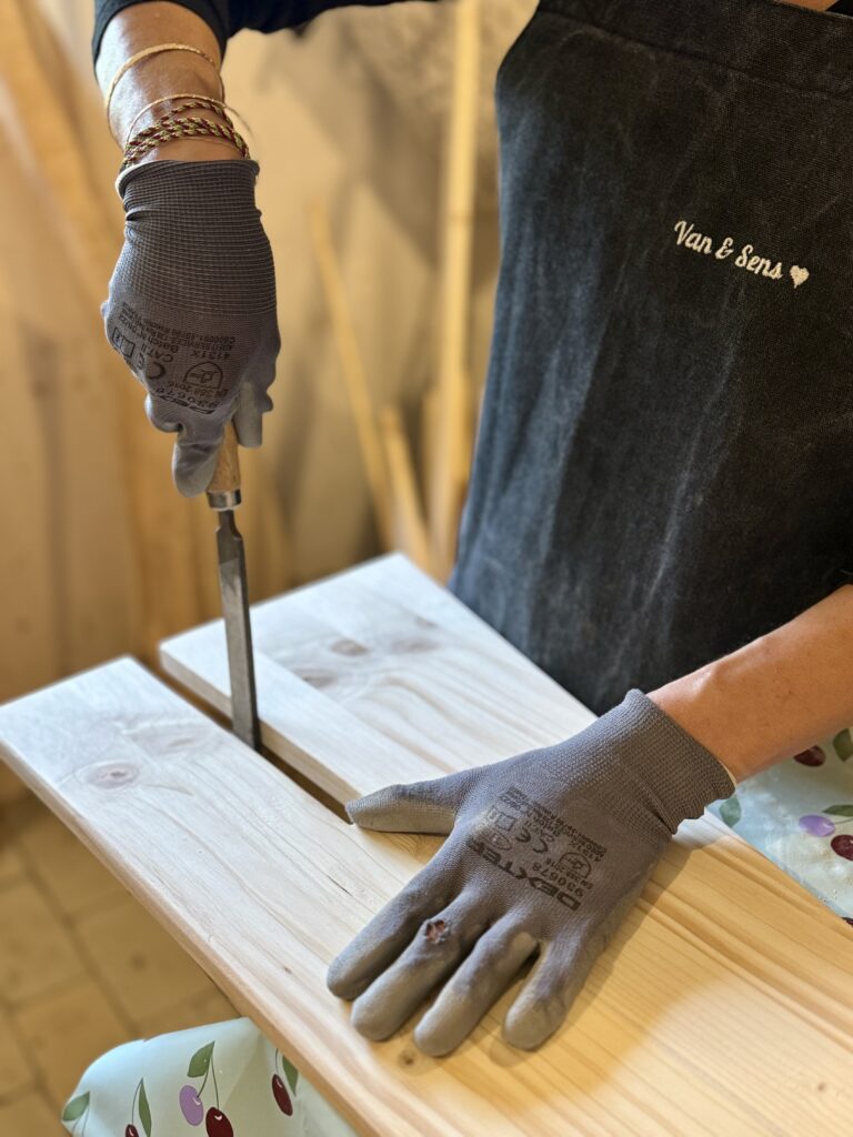 Travail du bois, conception de l'arbre Piou.